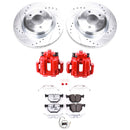 PowerStop Z26 Street Performance Ceramic Brake Pad, Drilled Slotted Rotor, and C