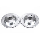 PowerStop Evolution Drilled Slotted Rotors Pair Front For Jeep GrCherokee