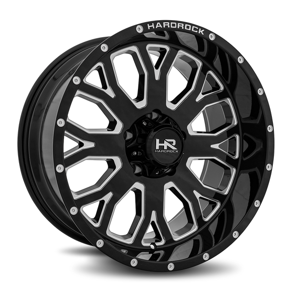 20x10 Hardrock Slammer XPosed Gloss Black Milled 5x127 ET-19 wheel/rim