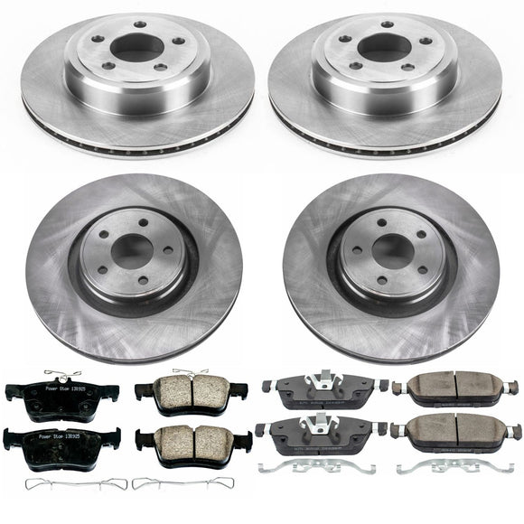PowerStop OE Stock Replacement Low-Dust Ceramic Brake Pad and Rotor Kit