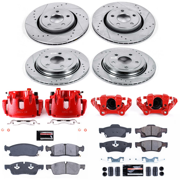 PowerStop Z23 Daily Driver Carbon-Fiber Ceramic Pads Drilled & Slotted Rotor & C