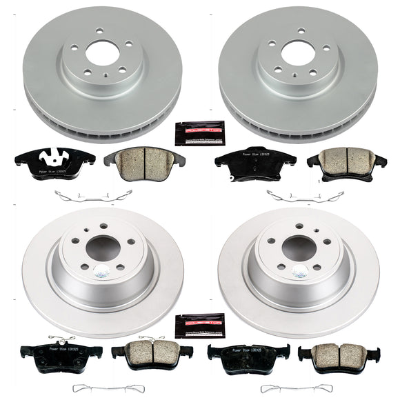 PowerStop Genuine Geomet Coated Rotor and Low-Dust Ceramic Brake Pad Kit