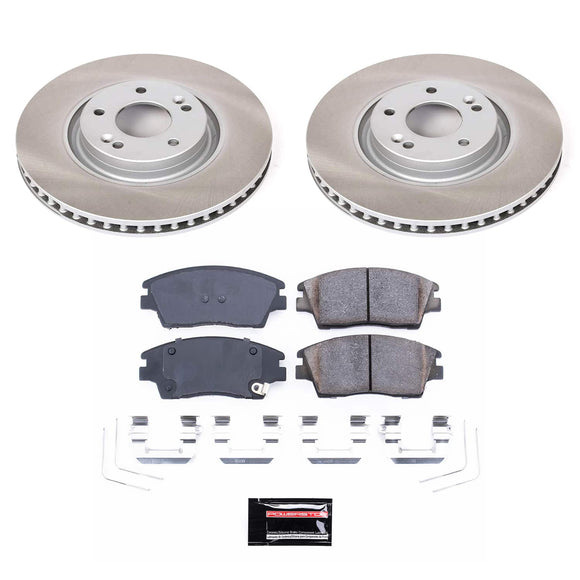 PowerStop Semi-Coated Rotor and Low-Dust Ceramic Brake Pad Kit