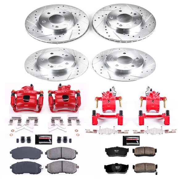PowerStop Z23 Daily Driver Carbon-Fiber Ceramic Pads Drilled & Slotted Rotor & C