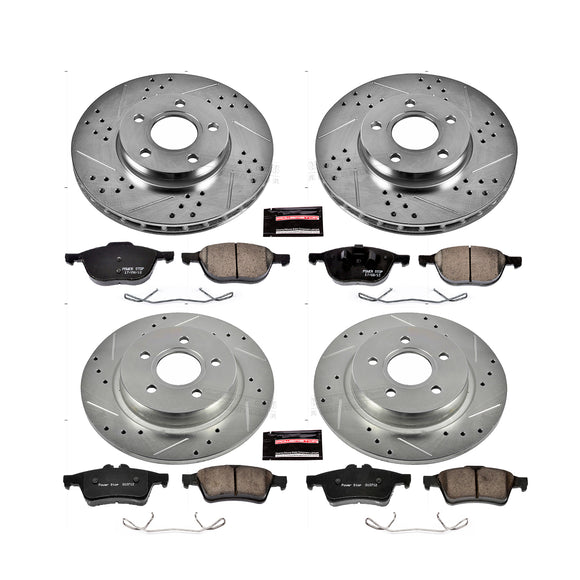 PowerStop Z23 Daily Driver Carbon-Fiber Ceramic Brake Pad and Drilled & Slotted