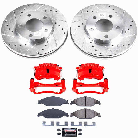 PowerStop Z23 Daily Driver Carbon-Fiber Ceramic Pads Drilled & Slotted Rotor & C