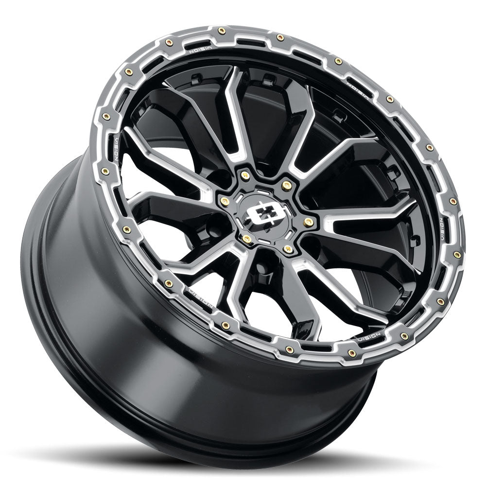 18x9 Vision 405 Korupt Black Milled Spoke 6x139.7 6x5.5 ET-12 Wheel Rim - 0