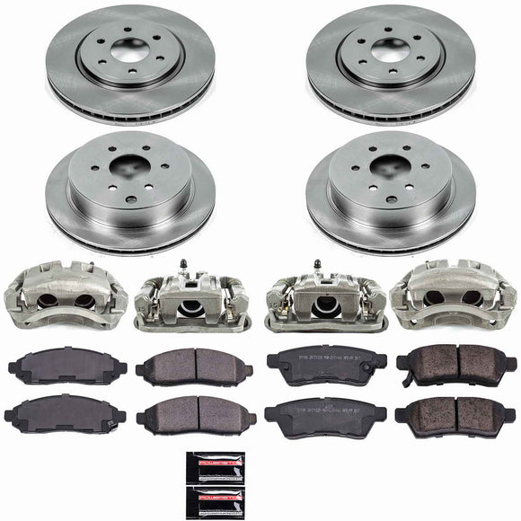 PowerStop OE Stock Replacement Low-Dust Ceramic Brake Pad, Rotor and Caliper Kit