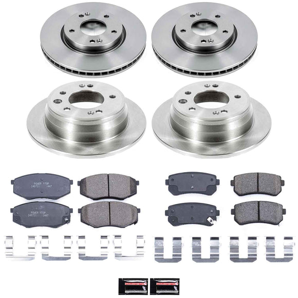 PowerStop OE Stock Replacement Low-Dust Ceramic Brake Pad and Rotor Kit
