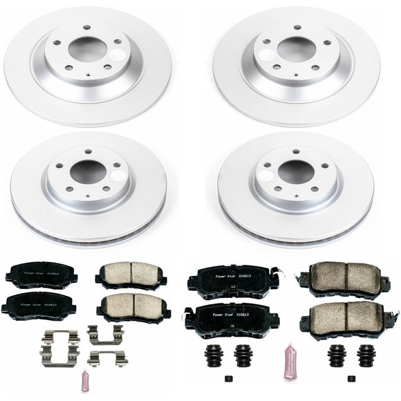 PowerStop Genuine Geomet Coated Rotor and Low-Dust Ceramic Brake Pad Kit