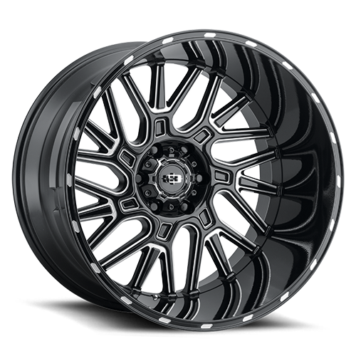 24x12 Vision 404 Gloss Black Milled Spoke 8x170 ET-51 wheel/rim