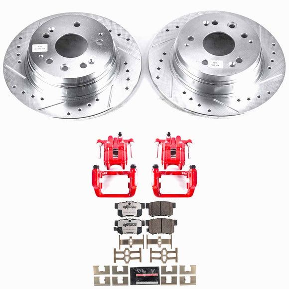 PowerStop Z26 Street Performance Ceramic Brake Pad, Drilled Slotted Rotor, and C
