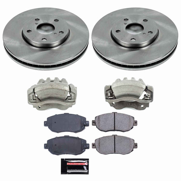 PowerStop OE Stock Replacement Low-Dust Ceramic Brake Pad, Rotor and Caliper Kit