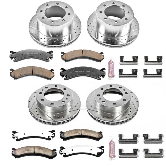 PowerStop Z36 Carbon-Fiber Ceramic Brake Pad with Drilled and Slotted Rotor Kit
