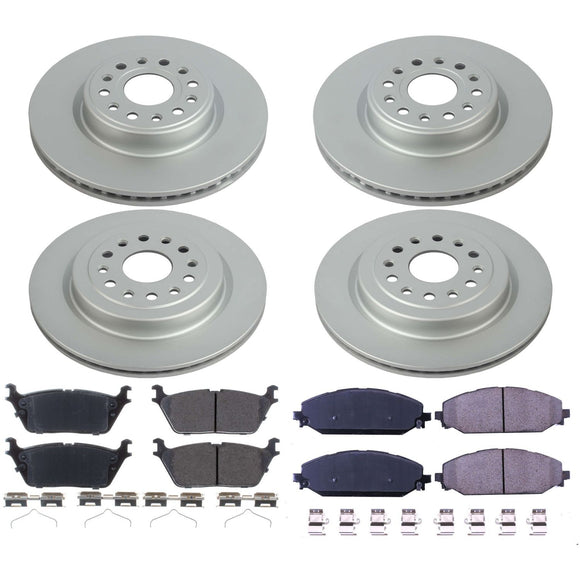 PowerStop Genuine Geomet Coated Rotor and Low-Dust Ceramic Brake Pad Kit