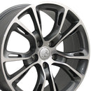20" Replica Wheel JP16 Fits Jeep Grand Cherokee Rim 20x8.5 Gunmetal Mach'd Wheel