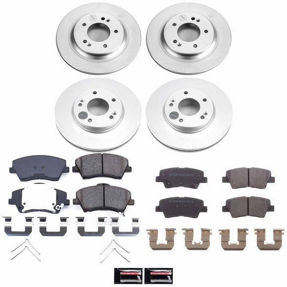 PowerStop Genuine Geomet Coated Rotor and Low-Dust Ceramic Brake Pad Kit