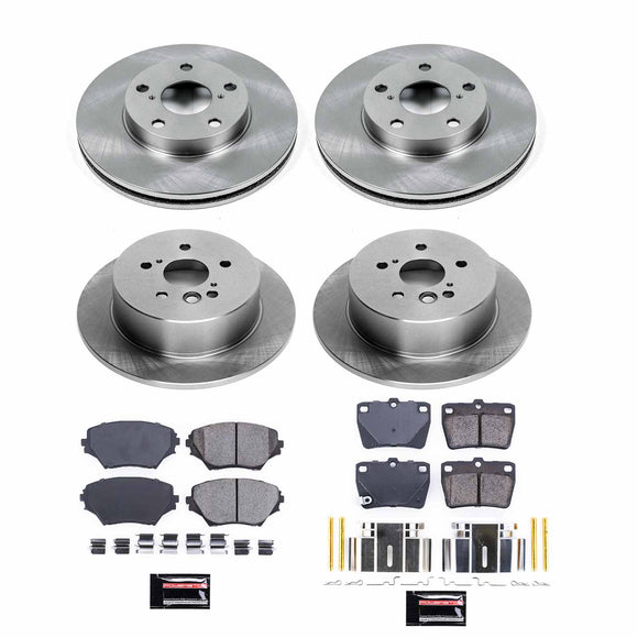 PowerStop OE Stock Replacement Low-Dust Ceramic Brake Pad and Rotor Kit
