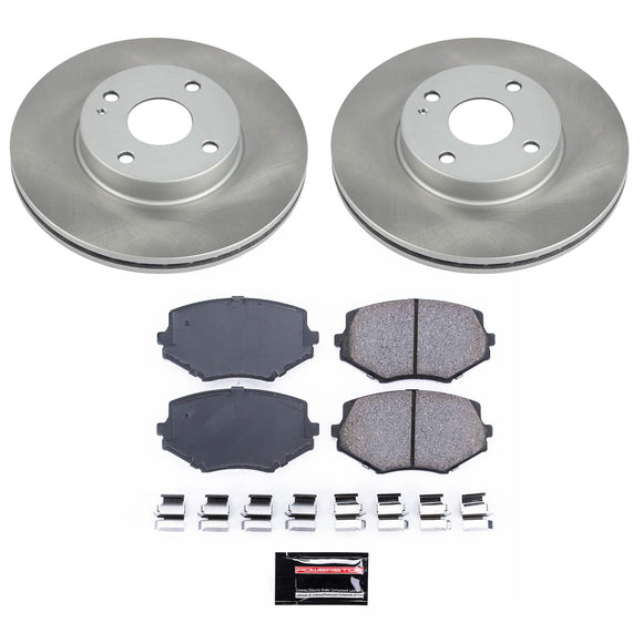 PowerStop Semi-Coated Rotor and Low-Dust Ceramic Brake Pad Kit
