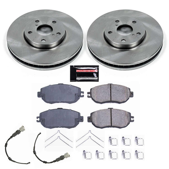PowerStop OE Stock Replacement Low-Dust Ceramic Brake Pad and Rotor Kit