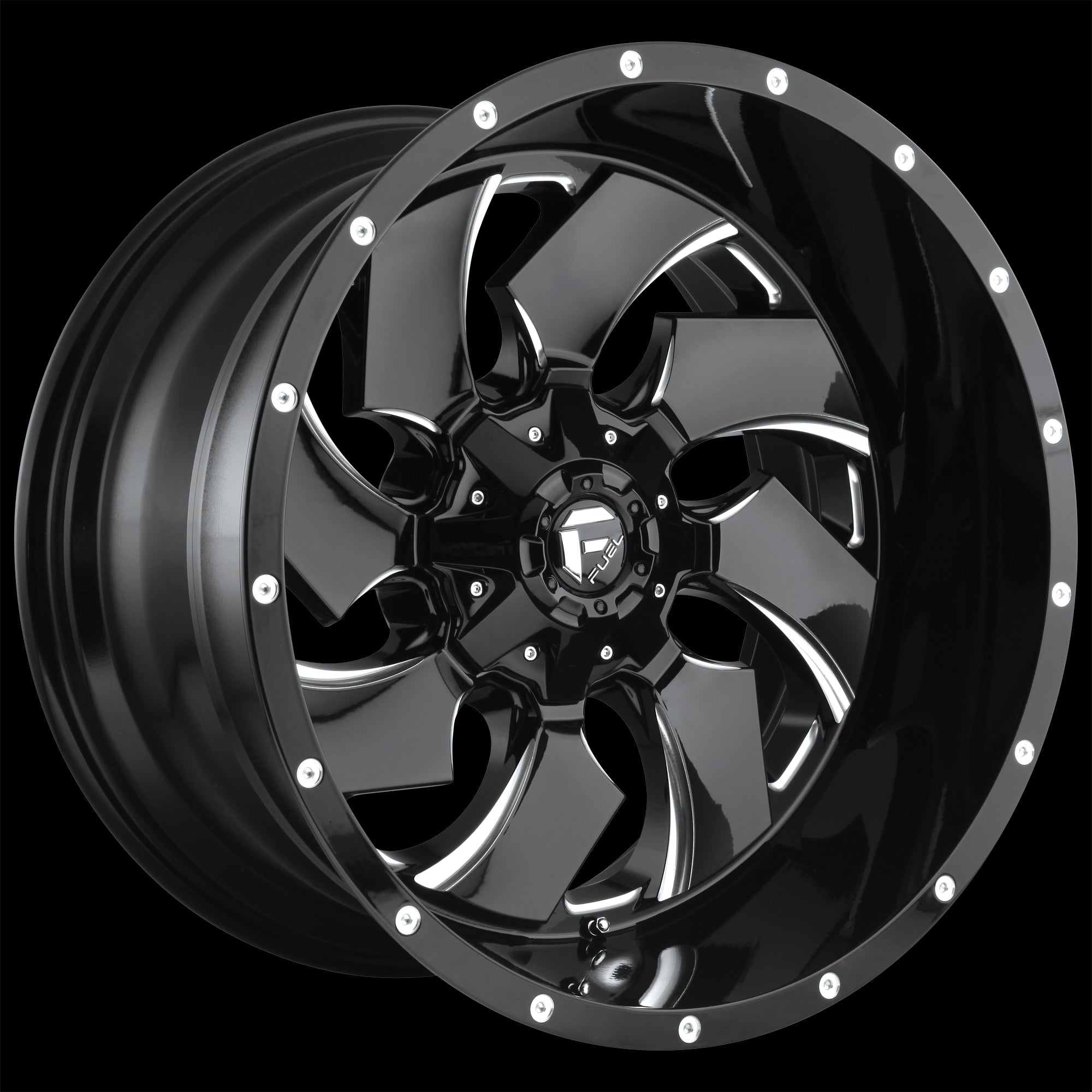 18X9 Fuel D574 Cleaver Gloss Black Milled 6X135/6X139.7 ET1 wheel/rim