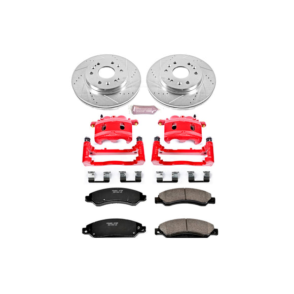 PowerStop Z23 Daily Driver Carbon-Fiber Ceramic Pads Drilled & Slotted Rotor & C