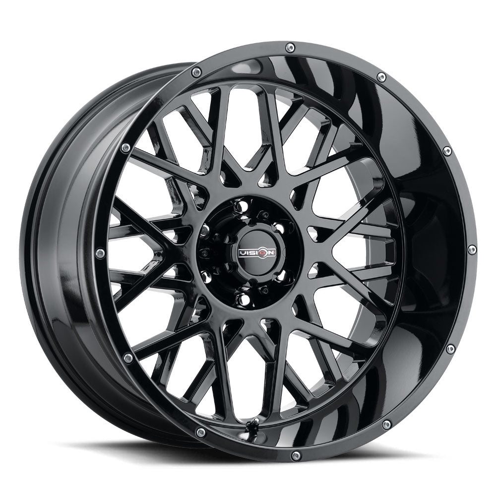 18x9 Vision 412 Rocker Gloss Black 6x139.7 6x5.5 ET-12 Wheel Rim - 0