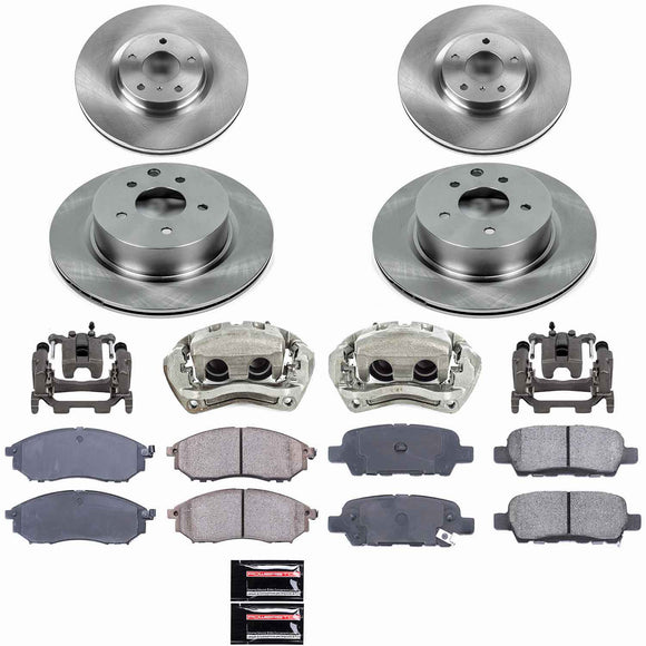 PowerStop OE Stock Replacement Low-Dust Ceramic Brake Pad, Rotor and Caliper Kit