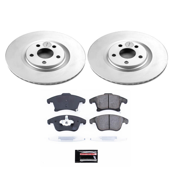 PowerStop Genuine Geomet Coated Rotor and Low-Dust Ceramic Brake Pad Kit