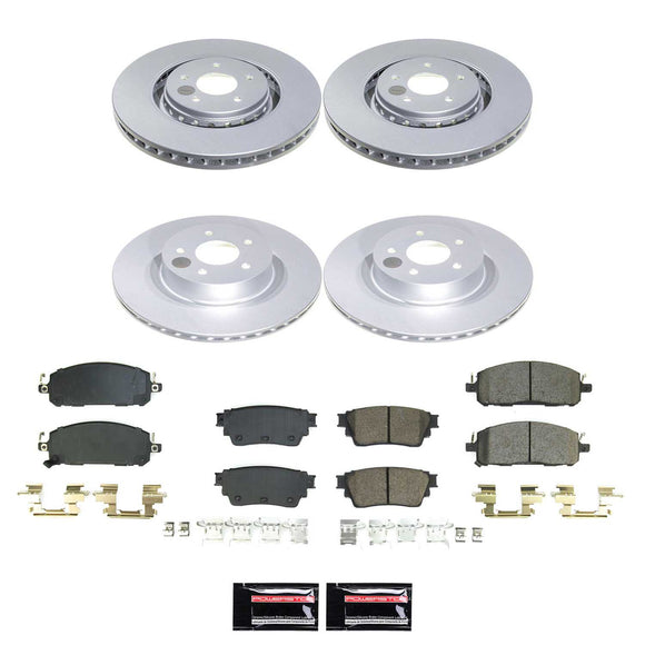 PowerStop Genuine Geomet Coated Rotor and Low-Dust Ceramic Brake Pad Kit