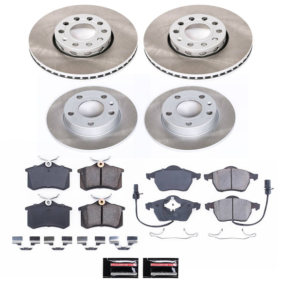 PowerStop Semi-Coated Rotor and Low-Dust Ceramic Brake Pad Kit