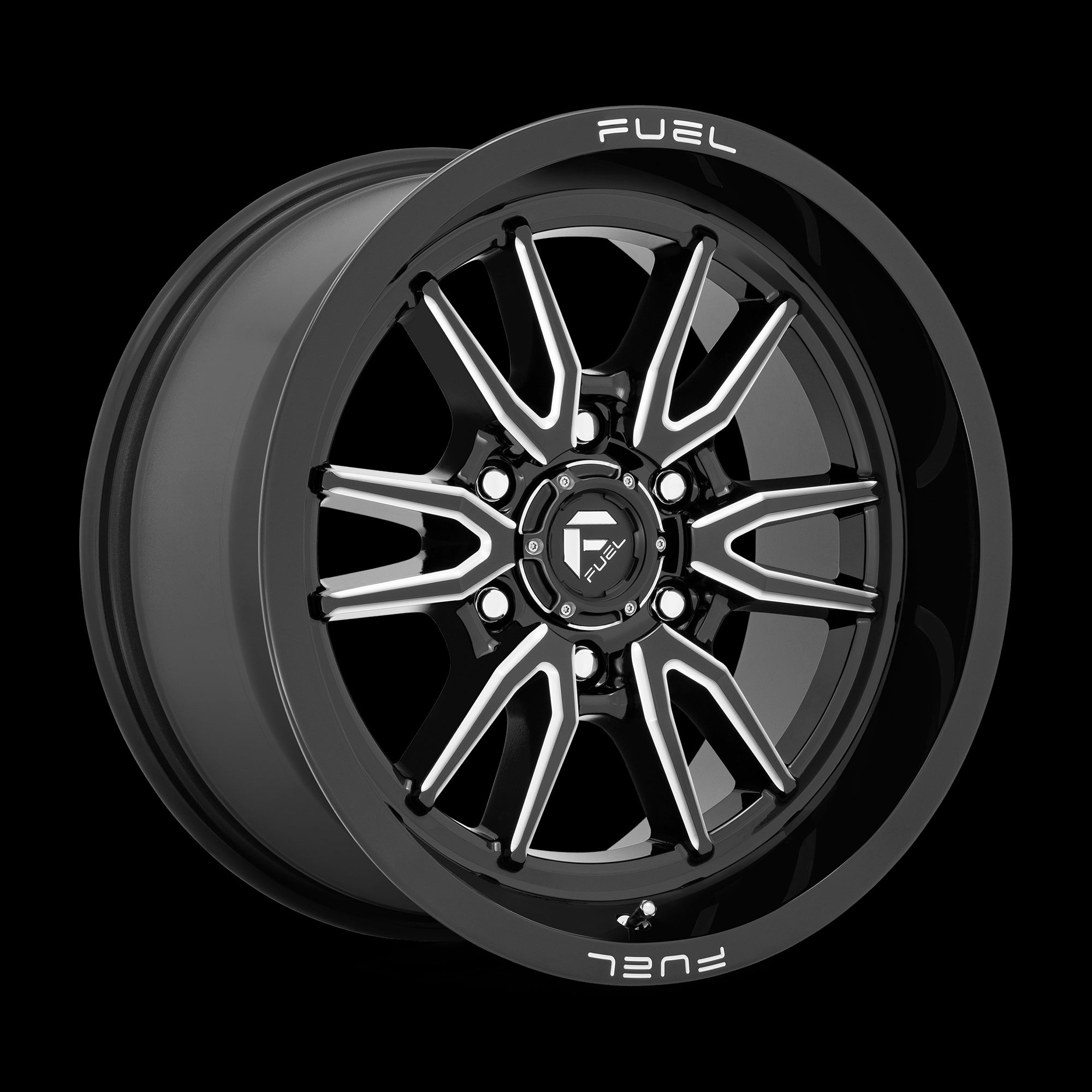 18X9 Fuel D761 Clash Gloss Black Milled 6X120 ET1 wheel/rim