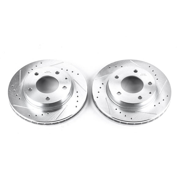 PowerStop Evolution Drilled Slotted Rotors Pair Front For Ford Probe