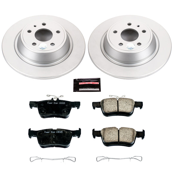 PowerStop Genuine Geomet Coated Rotor and Low-Dust Ceramic Brake Pad Kit