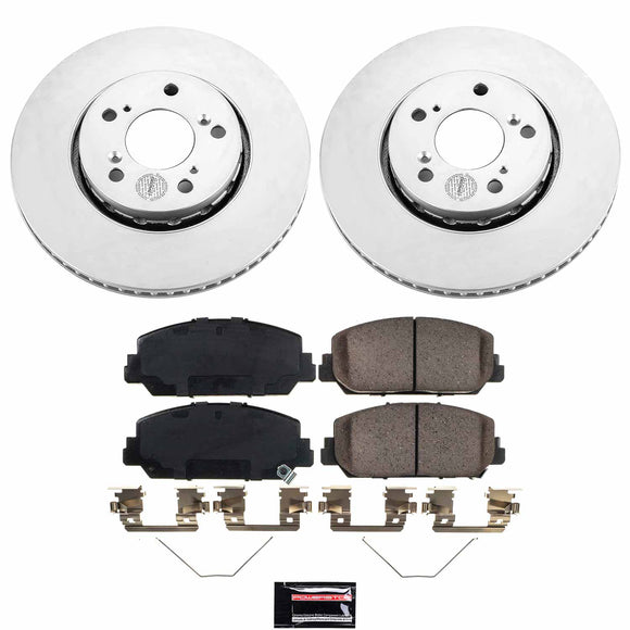 PowerStop Genuine Geomet Coated Rotor and Low-Dust Ceramic Brake Pad Kit