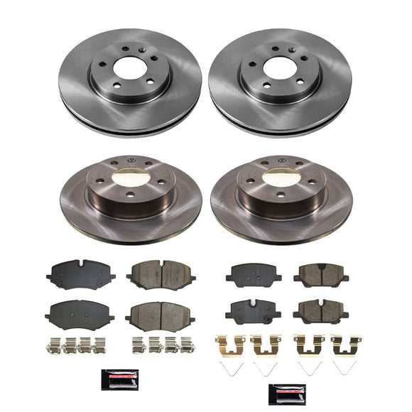 PowerStop OE Stock Replacement Low-Dust Ceramic Brake Pad and Rotor Kit