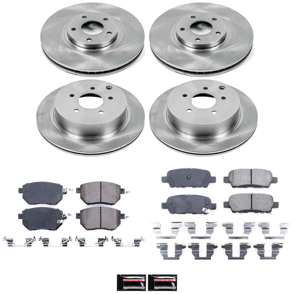 PowerStop OE Stock Replacement Low-Dust Ceramic Brake Pad and Rotor Kit
