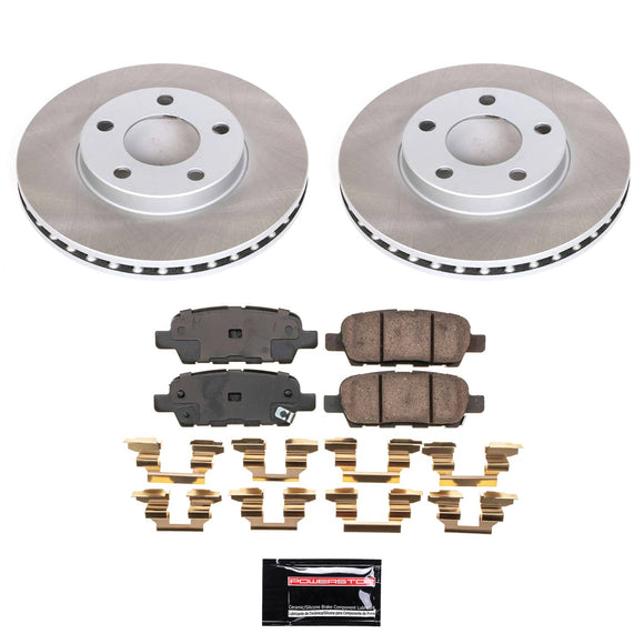 PowerStop Semi-Coated Rotor and Low-Dust Ceramic Brake Pad Kit