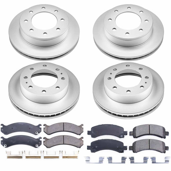 PowerStop Genuine Geomet Coated Rotor and Low-Dust Ceramic Brake Pad Kit