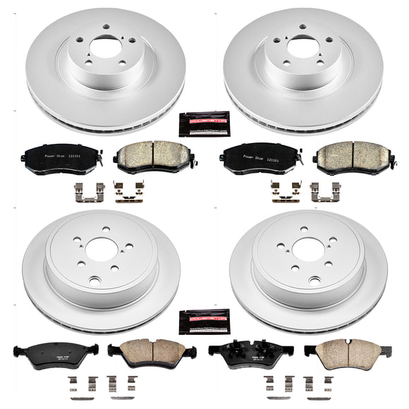 PowerStop Genuine Geomet Coated Rotor and Low-Dust Ceramic Brake Pad Kit