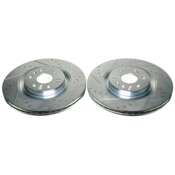 PowerStop Evolution Drilled Slotted Rotors Pair Front For Chevrolet Tahoe