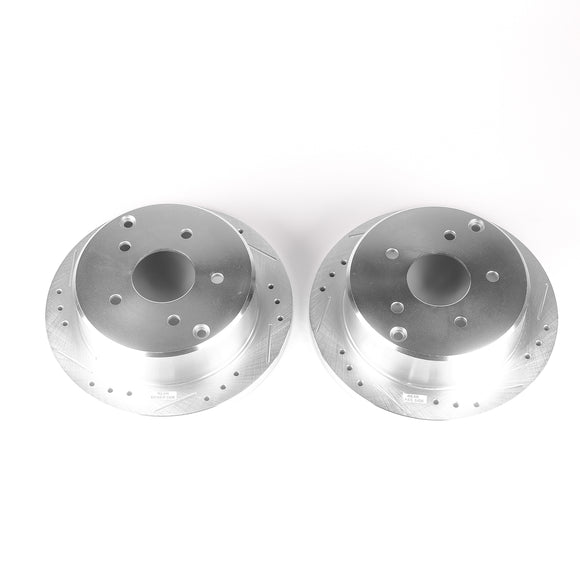 PowerStop Evolution Drilled Slotted Rotors Pair Rear For Pontiac GTO