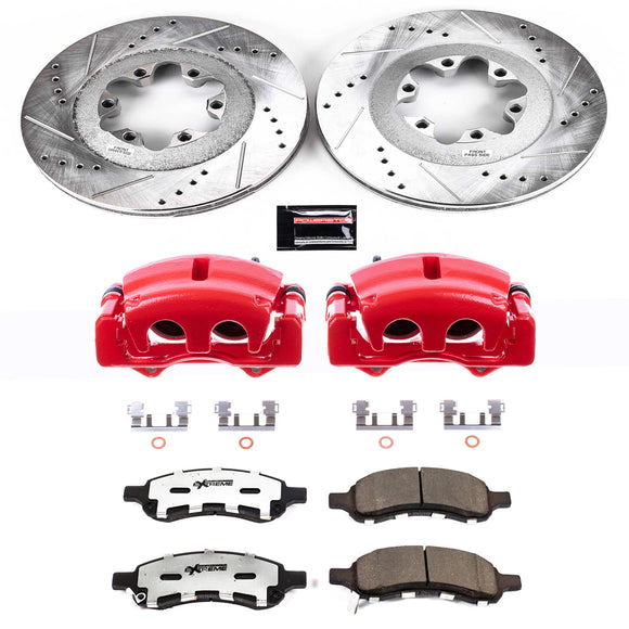 PowerStop Z36 Truck and SUV Ceramic Brake Pad, Drilled & Slotted Rotor, and Cali