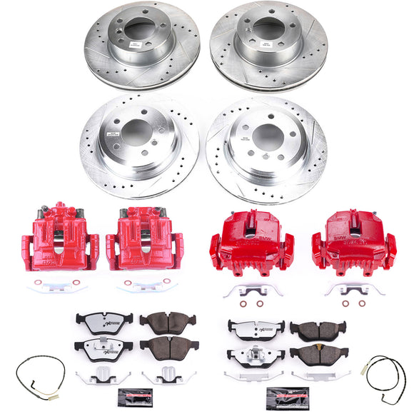 PowerStop Z26 Street Performance Ceramic Brake Pad, Drilled Slotted Rotor, and C