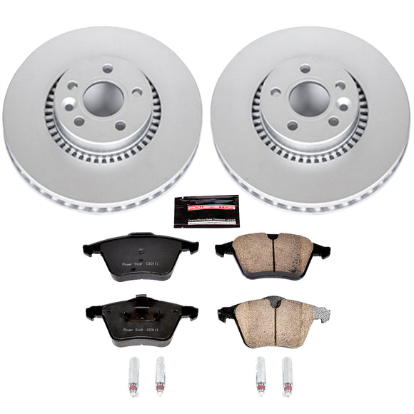 PowerStop Genuine Geomet Coated Rotor and Carbon-Fiber Ceramic Brake Pad Kit