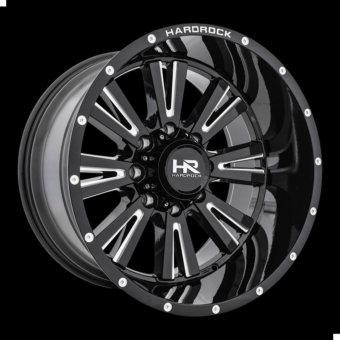 22x12 Hardrock Spine XPosed Gloss Black Milled 6x135 ET-44 wheel/rim - 0