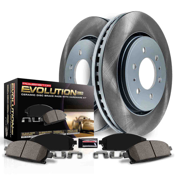 PowerStop Semi-Coated Rotor and Low-Dust Ceramic Brake Pad Kit