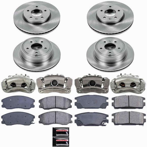 PowerStop OE Stock Replacement Low-Dust Ceramic Brake Pad, Rotor and Caliper Kit