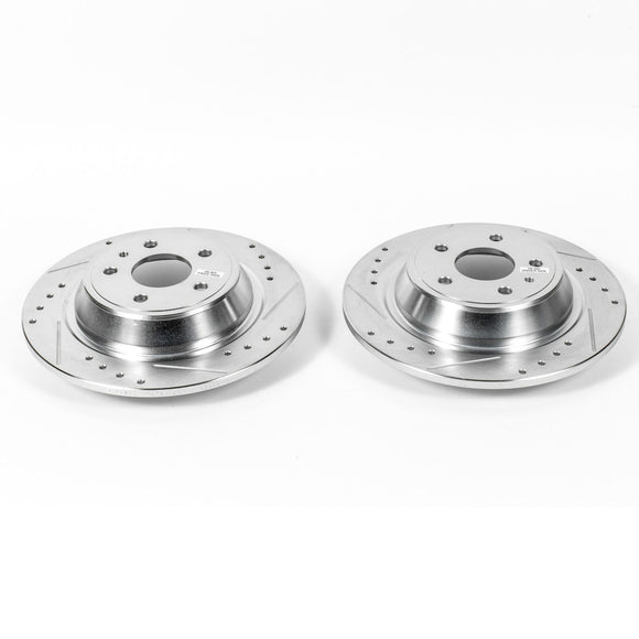 PowerStop Evolution Drilled Slotted Rotors Pair Rear For Lincoln MKZ