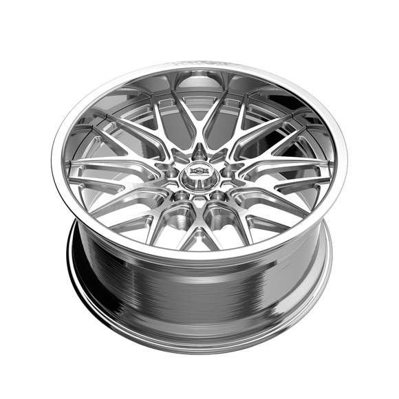 22x9 Ridler 681 Brushed With Polished Lip 5x120.65 ET0 Wheel Rim